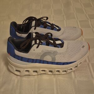 On Running Men's Athletic Cloud Monster Shoes in Blue and White